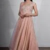 Ritika Mirchandani Pink & Gold Embroidered Anarkali Set