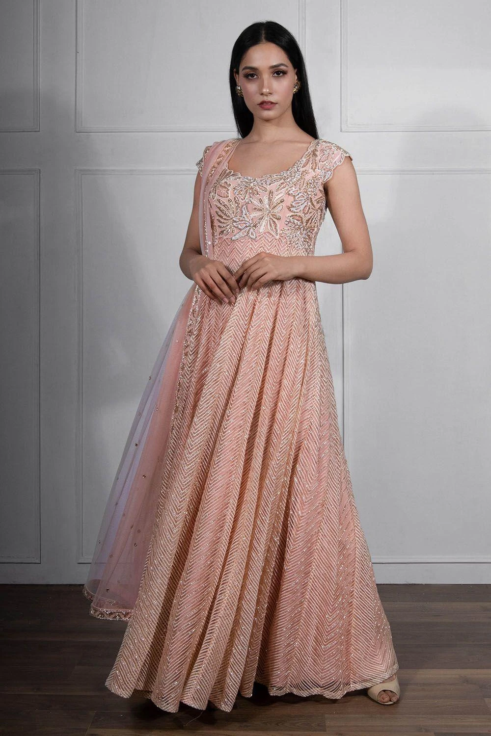 Ritika Mirchandani Pink & Gold Embroidered Anarkali Set 3 Ritika Mirchandani Pink & Gold Embroidered Anarkali Set