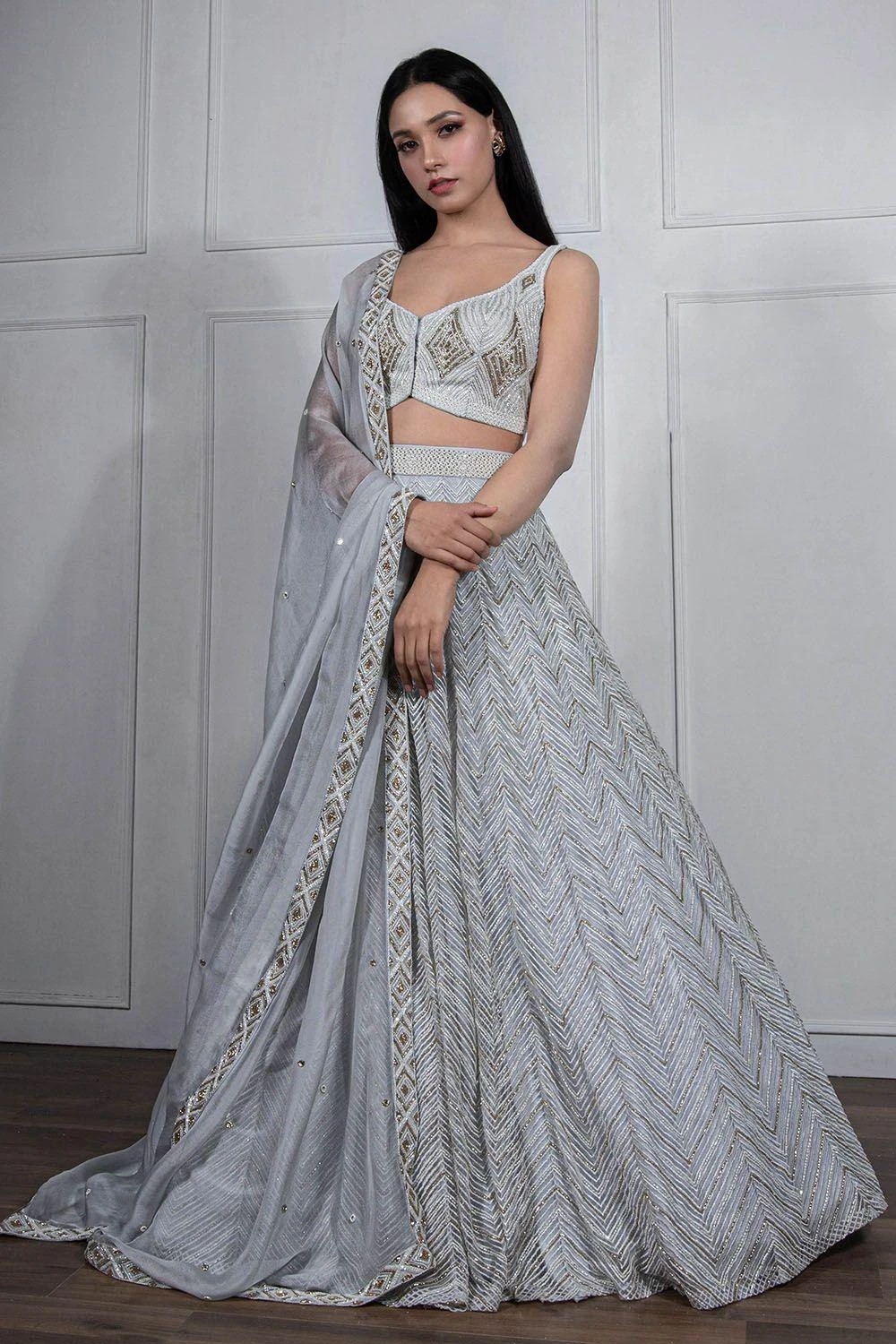 Ritika Mirchandani Grey Embellished Lehenga Set 3 Ritika Mirchandani Grey Embellished Lehenga Set
