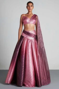 Amit Aggarwal Ombre Plum Pink Lehenga Set