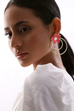 Varnika Arora Pink Calendine Earrings