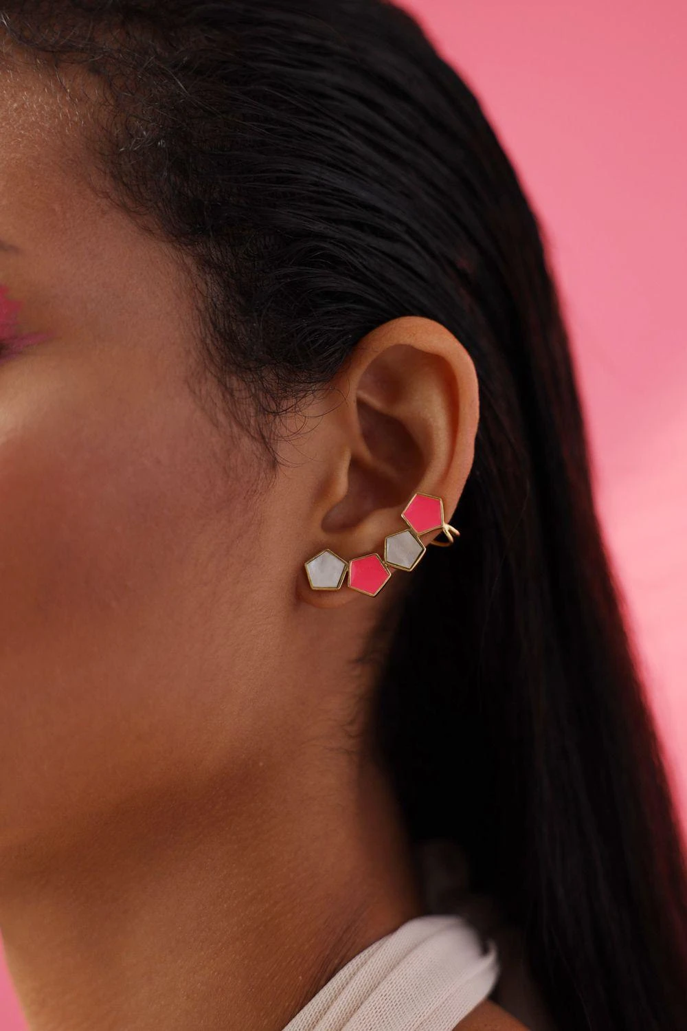 Varnika Arora Pink Arlo Studs 5 Varnika Arora Pink Arlo Studs - Image 3