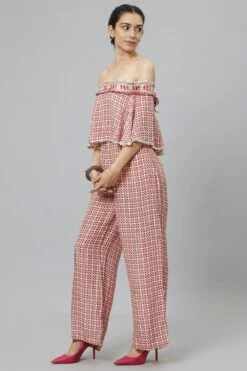 SVA Ivory Geometric Printed Cape Style Jumpsuit 8 SVA Ivory Geometric Printed Cape Style Jumpsuit -Inca Sales Store 010823sa08 2