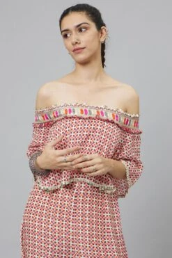 SVA Ivory Geometric Printed Cape Style Jumpsuit 10 SVA Ivory Geometric Printed Cape Style Jumpsuit -Inca Sales Store 010823sa08 4