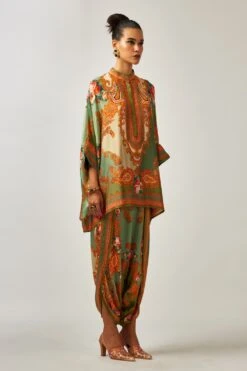 Rajdeep Ranawat Chanel Minty Green Floral Printed Tunic 8 Rajdeep Ranawat Chanel Minty Green Floral Printed Tunic -Inca Sales Store 011223rr30 2