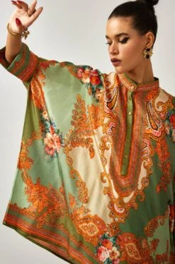 Rajdeep Ranawat Chanel Minty Green Floral Printed Tunic 10 Rajdeep Ranawat Chanel Minty Green Floral Printed Tunic -Inca Sales Store 011223rr30 4