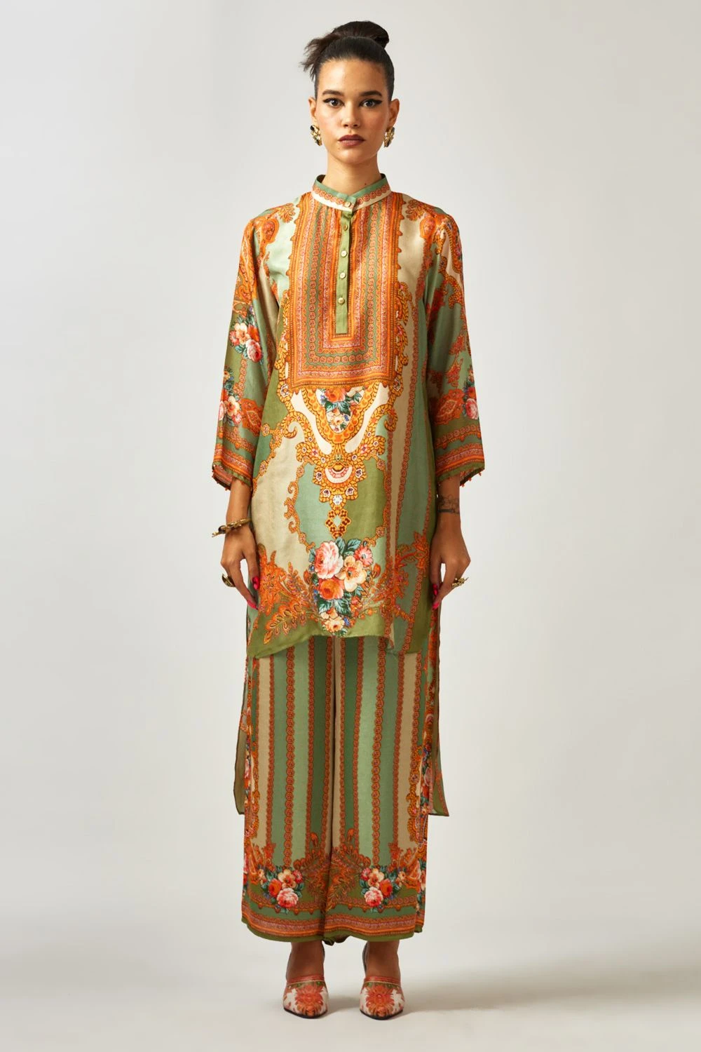 Rajdeep Ranawat Permaz Fresh Green Stripe Printed Pant 3 Rajdeep Ranawat Permaz Fresh Green Stripe Printed Pant