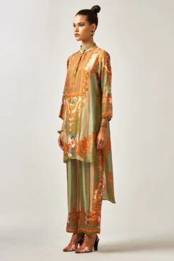 Rajdeep Ranawat Permaz Fresh Green Stripe Printed Pant 10 Rajdeep Ranawat Permaz Fresh Green Stripe Printed Pant -Inca Sales Store 011223rr37 3