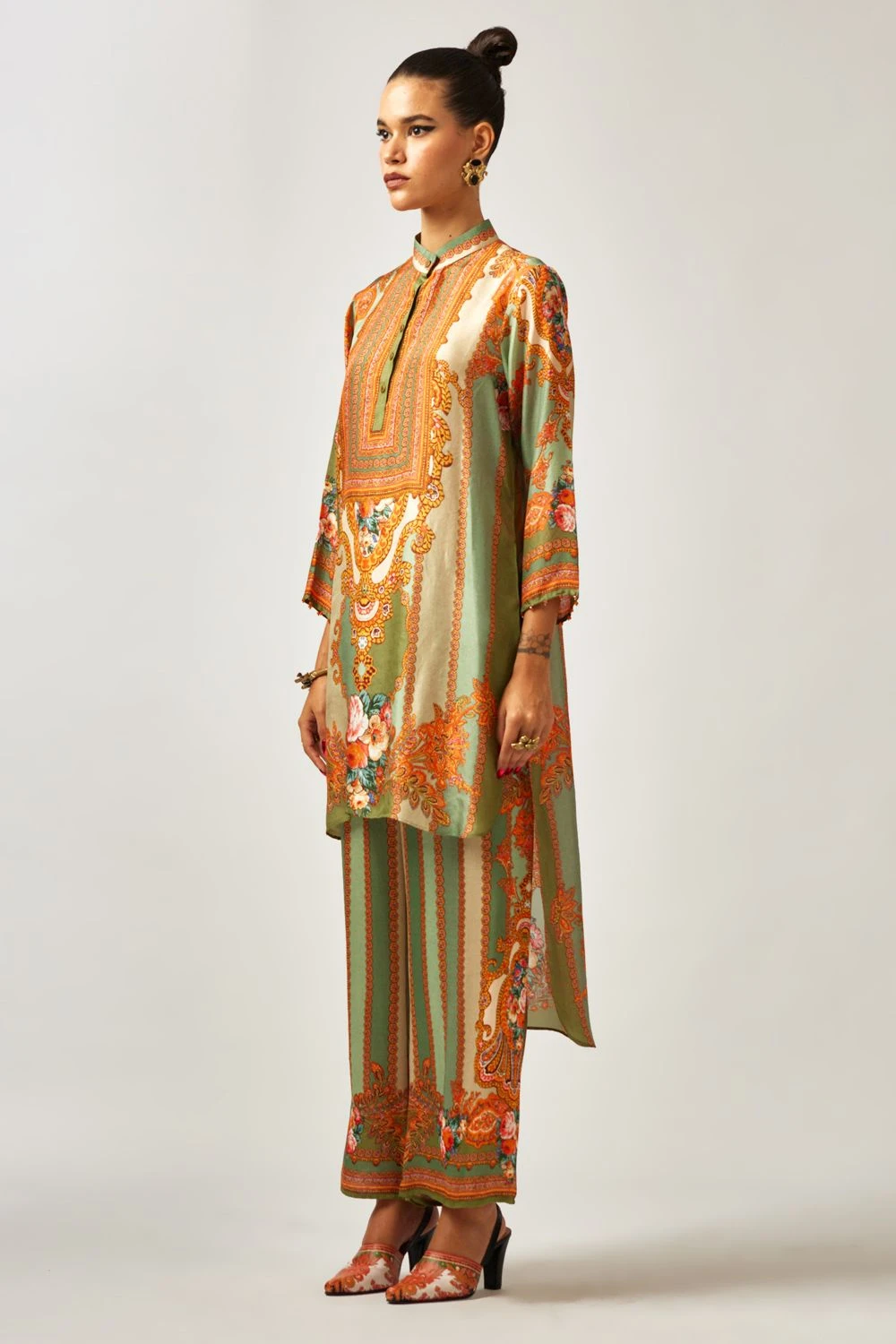 Rajdeep Ranawat Permaz Fresh Green Stripe Printed Pant 5 Rajdeep Ranawat Permaz Fresh Green Stripe Printed Pant - Image 3