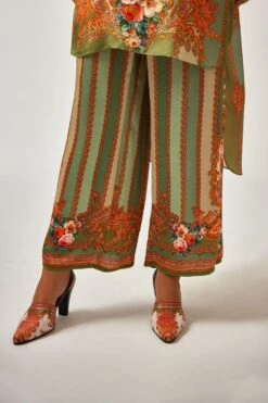 Rajdeep Ranawat Permaz Fresh Green Stripe Printed Pant 12 Rajdeep Ranawat Permaz Fresh Green Stripe Printed Pant -Inca Sales Store 011223rr37 5