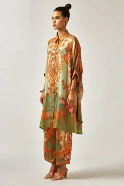 Rajdeep Ranawat Permaz Subtle Green Floral Printed Pant -Inca Sales Store 011223rr38 3