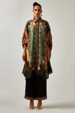 Rajdeep Ranawat Kamara Majestic Purple Floral Printed Shirt