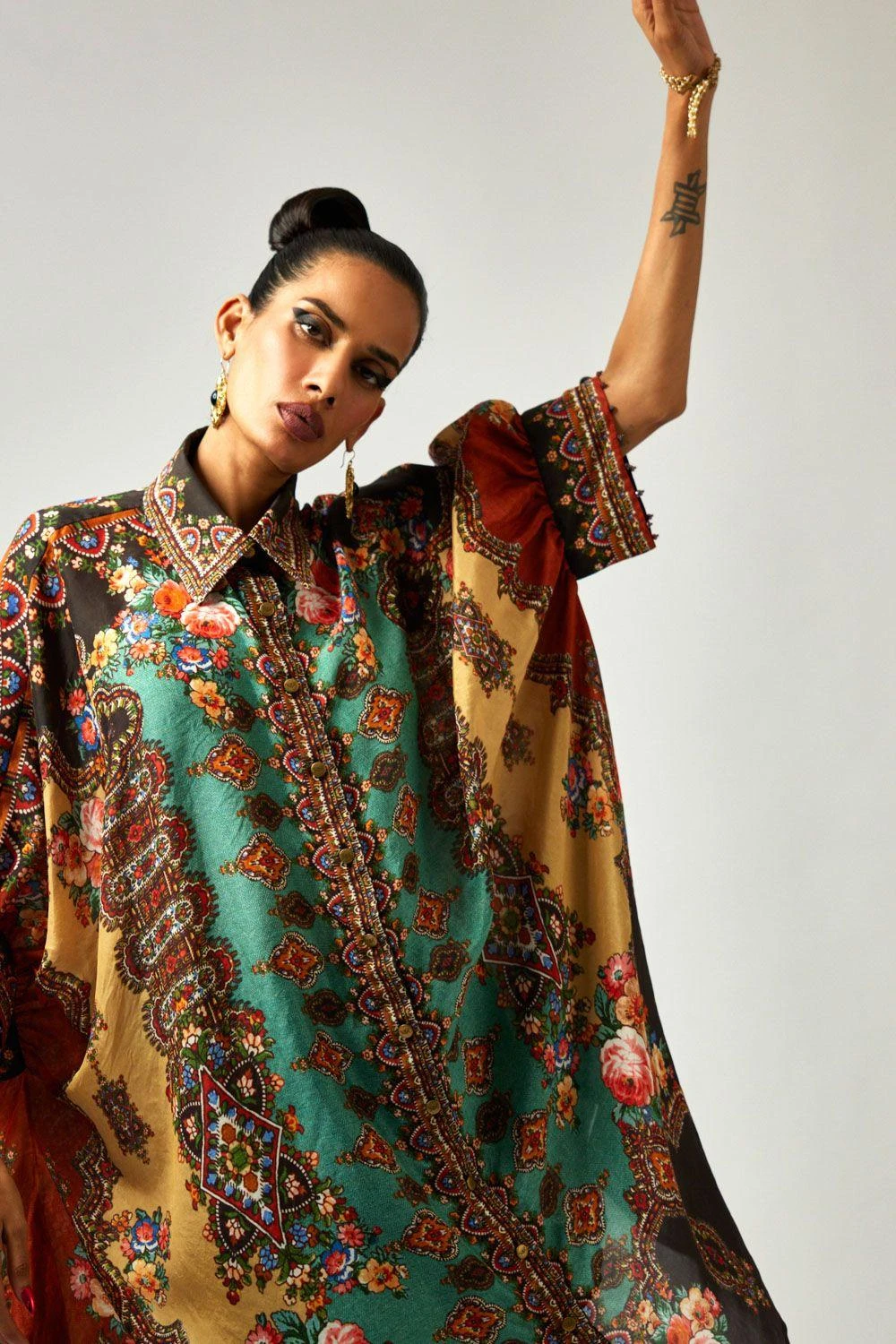 Rajdeep Ranawat Kamara Majestic Purple Floral Printed Shirt 6 Rajdeep Ranawat Kamara Majestic Purple Floral Printed Shirt - Image 4