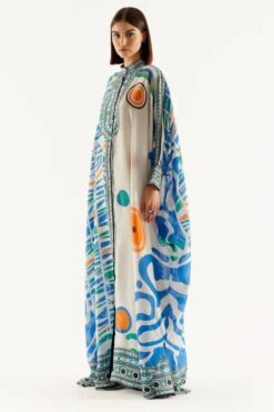 Rajdeep Ranawat Seville French Blue Geometric Print Kaftan -Inca Sales Store 013122023rr05 2