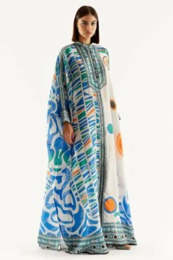 Rajdeep Ranawat Seville French Blue Geometric Print Kaftan -Inca Sales Store 013122023rr05 3