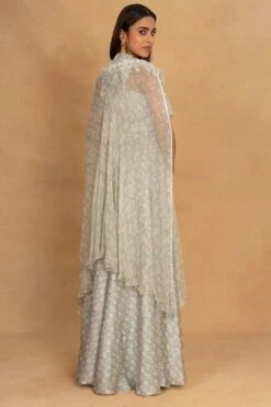 Ahilian Green Floral Embroidered Cape Set -Inca Sales Store 020623an03 5