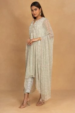 Ahilian Green Floral Embellished Kaftan Set -Inca Sales Store 020623an05 3