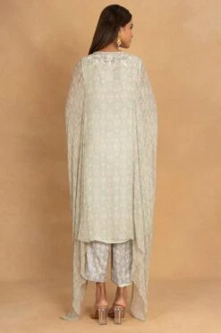 Ahilian Green Floral Embellished Kaftan Set -Inca Sales Store 020623an05 5