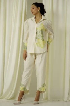 Sakshi Khetterpal Ivory & Green Embellished Co-ord Set