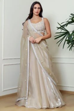 Naibah Antique Gold Hand Embellished Lehenga Set