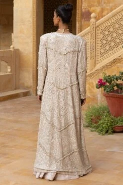 Arpita Mehta Beige Mirror Embellished Jacket Set 9 Arpita Mehta Beige Mirror Embellished Jacket Set -Inca Sales Store 031123am20 4
