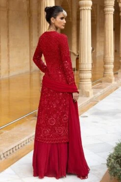 Arpita Mehta Red Hand Embellished Kurta Set -Inca Sales Store 031123am62 3