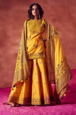 Punit Balana Yellow Embellished Sharara Set