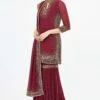 Nakul Sen Wine Sequin Embroidered Sharara Set -Inca Sales Store 0403ns06 1