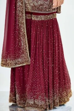 Nakul Sen Wine Sequin Embroidered Sharara Set -Inca Sales Store 0403ns06 3