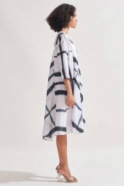Amrich Black & White Handcrafted Shibori Dress -Inca Sales Store 0404amr13 3
