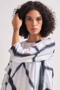 Amrich Black & White Handcrafted Shibori Dress -Inca Sales Store 0404amr13 5