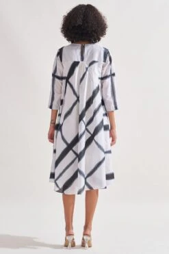 Amrich Black & White Handcrafted Shibori Dress -Inca Sales Store 0404amr13 6