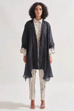 Amrich Black Ren Panelled Overlay