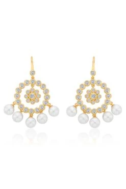 Isharya Amara CZ Pearl Jhumka Earring -Inca Sales Store 0404ish02 2