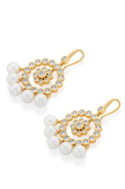 Isharya Amara CZ Pearl Jhumka Earring -Inca Sales Store 0404ish02 3