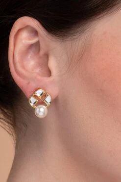 Isharya Amara Statement Pearl Stud Earrings
