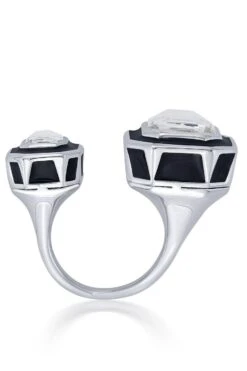 Isharya White Dual-Crystal Ring -Inca Sales Store 0404yshb017 5