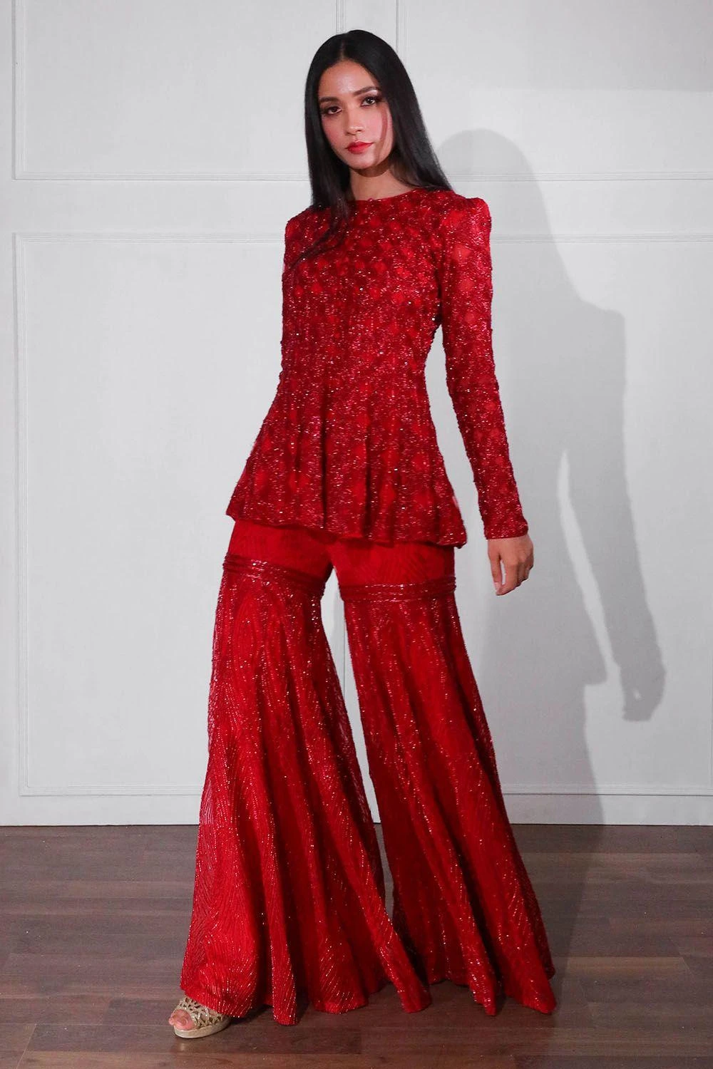 Ritika Mirchandani Red Hand Embroidered Sharara Set 3 Ritika Mirchandani Red Hand Embroidered Sharara Set