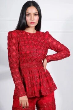 Ritika Mirchandani Red Hand Embroidered Sharara Set 6 Ritika Mirchandani Red Hand Embroidered Sharara Set -Inca Sales Store 0410rm01 2