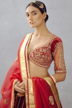 Torani Dhwani Bright Red Embellished Lehenga Set -Inca Sales Store 0411tor03 3 1