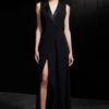 Rohit Gandhi + Rahul Khanna Omega Black Overlap Dress