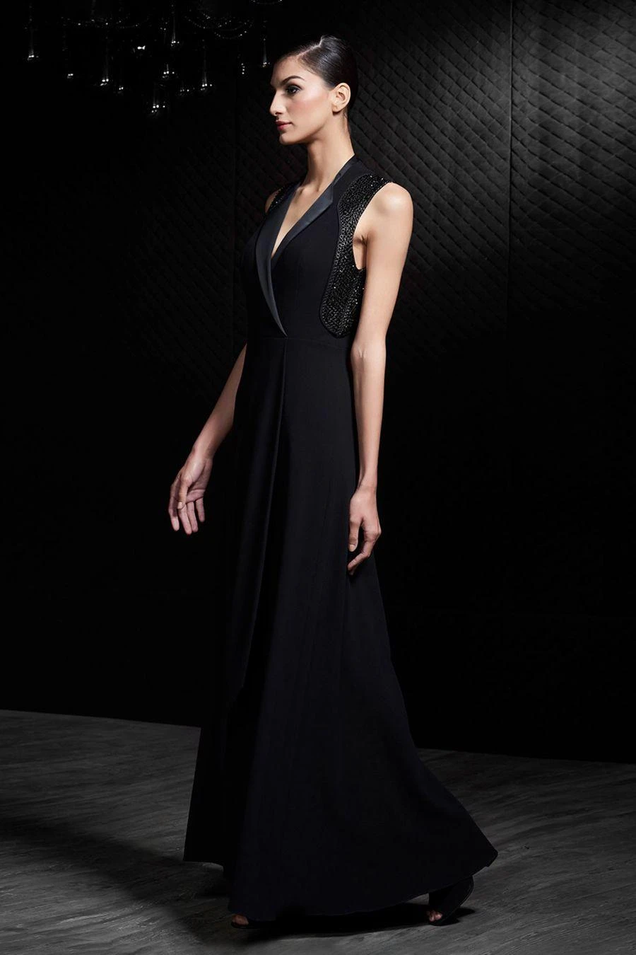 Rohit Gandhi + Rahul Khanna Omega Black Overlap Dress 4 Rohit Gandhi + Rahul Khanna Omega Black Overlap Dress - Image 2