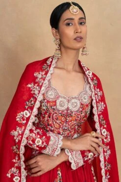 Petticoat Lane By Divya Red Dori Embroidered Anarkali Set -Inca Sales Store 070623pl02 4