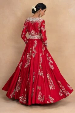 Petticoat Lane By Divya Red Dori Embroidered Anarkali Set -Inca Sales Store 070623pl02 5