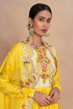 Petticoat Lane By Divya Yellow Floral Gathered Sharara Set -Inca Sales Store 070623pl03 4