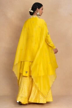 Petticoat Lane By Divya Yellow Floral Gathered Sharara Set -Inca Sales Store 070623pl03 5