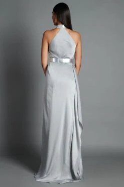 Amit Aggarwal Grey Halter Neck Draped Gown -Inca Sales Store 074 gry 3