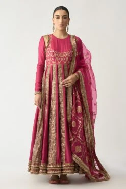 Itrh Fuchsia Embellished Anarkali Set