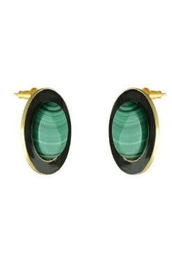 Varnika Arora Black & Green Mother-of-pearl Earrings -Inca Sales Store 0802va17 5
