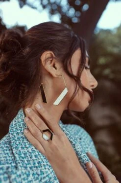 Varnika Arora Black & White Deco Drop Earrings